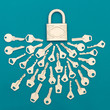© Porechenskaya - Collection of keys and lock  Minimal art style