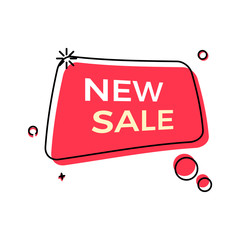 Wall Mural - special offer red geometric trendy bubble. vector retro design. new sale price label