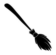 Halloween Broomstick Vector Symbol Icon Design. Beautiful Illustration Isolated On White Background
