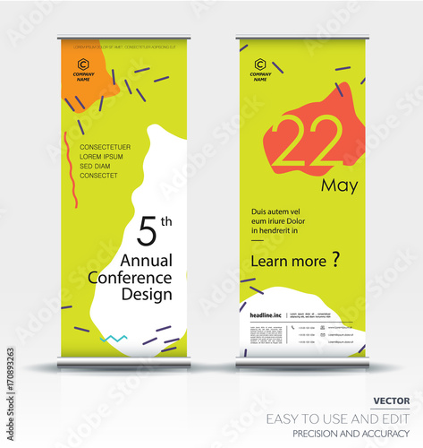 Roll Up Banner Design Brochure Flyer Vertical Template Vector X
