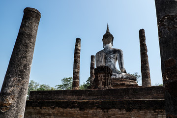 Wall Mural - Ancient pagoda at Sukhothai Historical Park, Mahatat Temple, Sukhothai Historical Park, Thailand