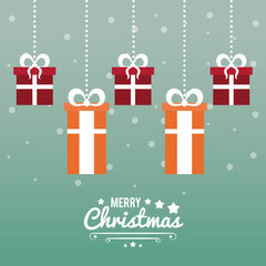 Poster - Merry christmas cute card icon vector illustration graphic design