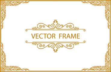 Leinwandbilder - Gold border design, frame photo template, certificate template with luxury and modern pattern,diploma,Vector illustration