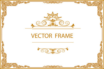 Fototapete - Gold border design, frame photo template, certificate template with luxury and modern pattern,diploma,Vector illustration
