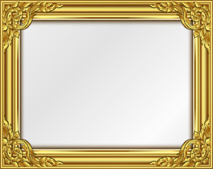 Poster - Gold border design, frame photo template, certificate template with luxury and modern pattern,diploma,Vector illustration