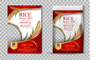 Rice Thailand food Logo Products and Fabric Background Thai Arts,  banner and poster template design rice food.