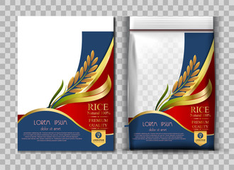 Rice Thailand food Logo Products and Fabric Background Thai Arts,  banner and poster template design rice food.