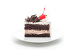 © topntp - black forest cake on white background