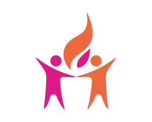 Wall Mural - unity fire human shape figure character icon image vector