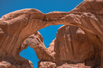 Canvas Print - Double arch,  natural stone arch. Arches National Park, Utah, USA