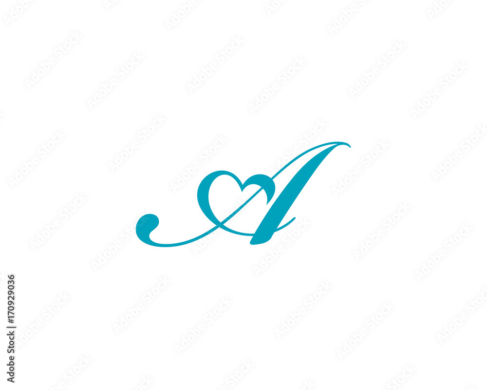 Letter A and heart shape Logo Icon 1 Stock Vector | Adobe Stock