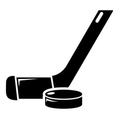 Wall Mural - Stick washer ice hockey icon , simple style