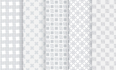 Wall Mural - geometric light grey seamless pattern background set