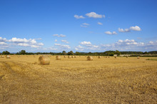 Round Bales At Harvest Time