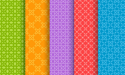 Wall Mural - set of different bright seamless patterns