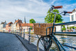 Bruges (Brugge) cityscape with bike