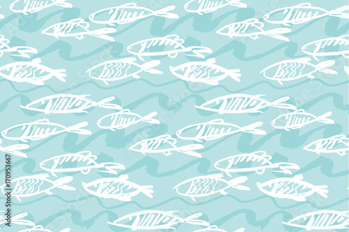 seafood fish seamless patte...