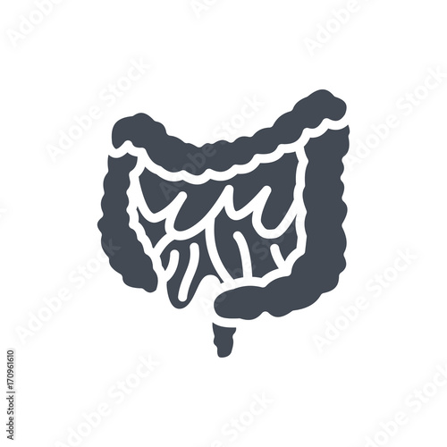 Human Organs Silhouette Icon Intestine Stock Vector 