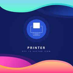 Sticker - Printer icon design on modern flat backgro