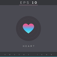 Sticker - Heart icon design on modern flat backgro