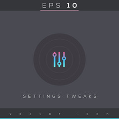 Poster - Settings tweaks icon design on modern flat backgro