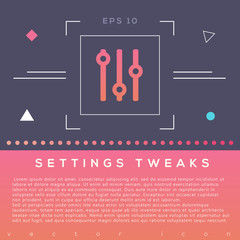 Canvas Print - Settings tweaks icon design on modern flat backgro