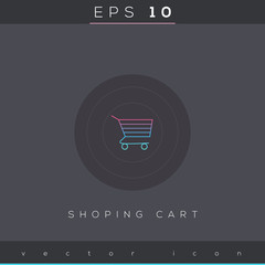 Wall Mural - Shopping cart icon design on modern flat backgro