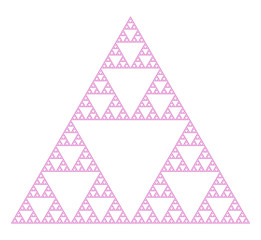 Wall Mural - flat vector computer generated sierpinski's triangle l-system fractal - generative art