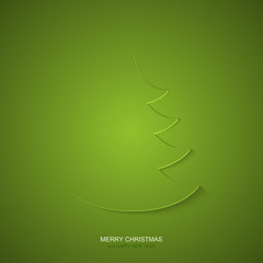 Wall Mural - Vector modern christmas tree background. Invitation of xmas or happy new year.