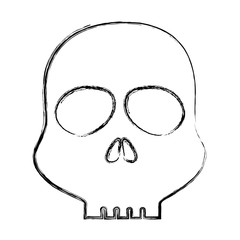 Sticker - skull alert symbol icon vector illustration design