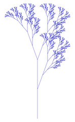 Wall Mural - flat vector computer generated l-system branching fractal - generative art