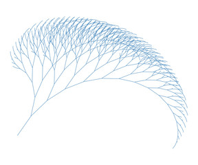 Wall Mural - flat vector computer generated l-system branching fractal - generative art