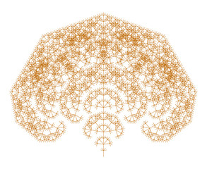 Wall Mural - flat vector computer generated l-system branching fractal - generative art