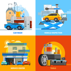 Canvas Print - Auto Service 2x2 Design Concept Set 