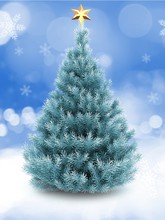 3d Blue Christmas Tree