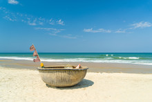Traditional Fishing Boat On The Beach Of Hoi An