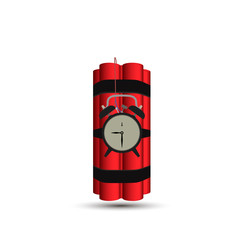 Wall Mural - Bomb vector dynamite time red illustration background. Detonator danger clock TNT timer power.