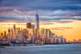 Fototapeta  - New York City Dawn on the Hudson River.