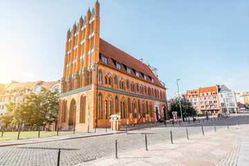 Wall Mural - Morning view on the old town hall in Szczecin city, Poland