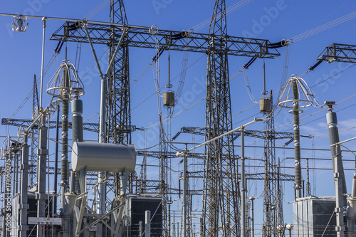 Fotografie, Obraz Dangerous High Voltage Electrical Power Substation IV