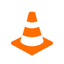 Orange Safety Cone Vector Icon