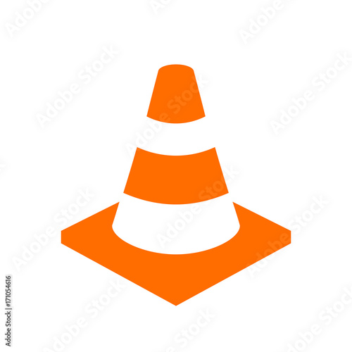 Cuadros en Lienzo Orange safety cone vector icon