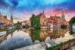 Bruges at dramatic sunset, Belgium