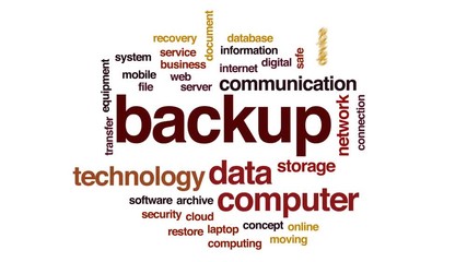 Wall Mural - backup animated word cloud, text design animation.