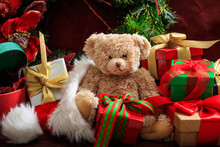 Christmas Decoration, Teddy Bear And Gifts