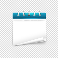 Poster - Paper diary on transparent background vector mockup. Template for a text