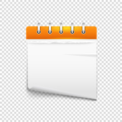 Poster - Paper diary on transparent background vector mockup. Template for a text