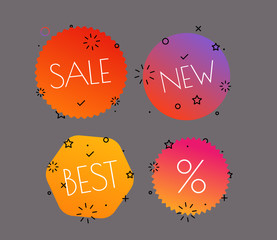 Aufkleber - Different shopping tags vector set. Banners collection isolated on white