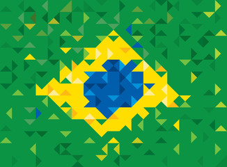 Wall Mural - Abstract Brazil Flag, Brazilian Colors (Vector Art)