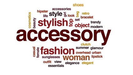 Wall Mural - Accessory animated word cloud, text design animation.